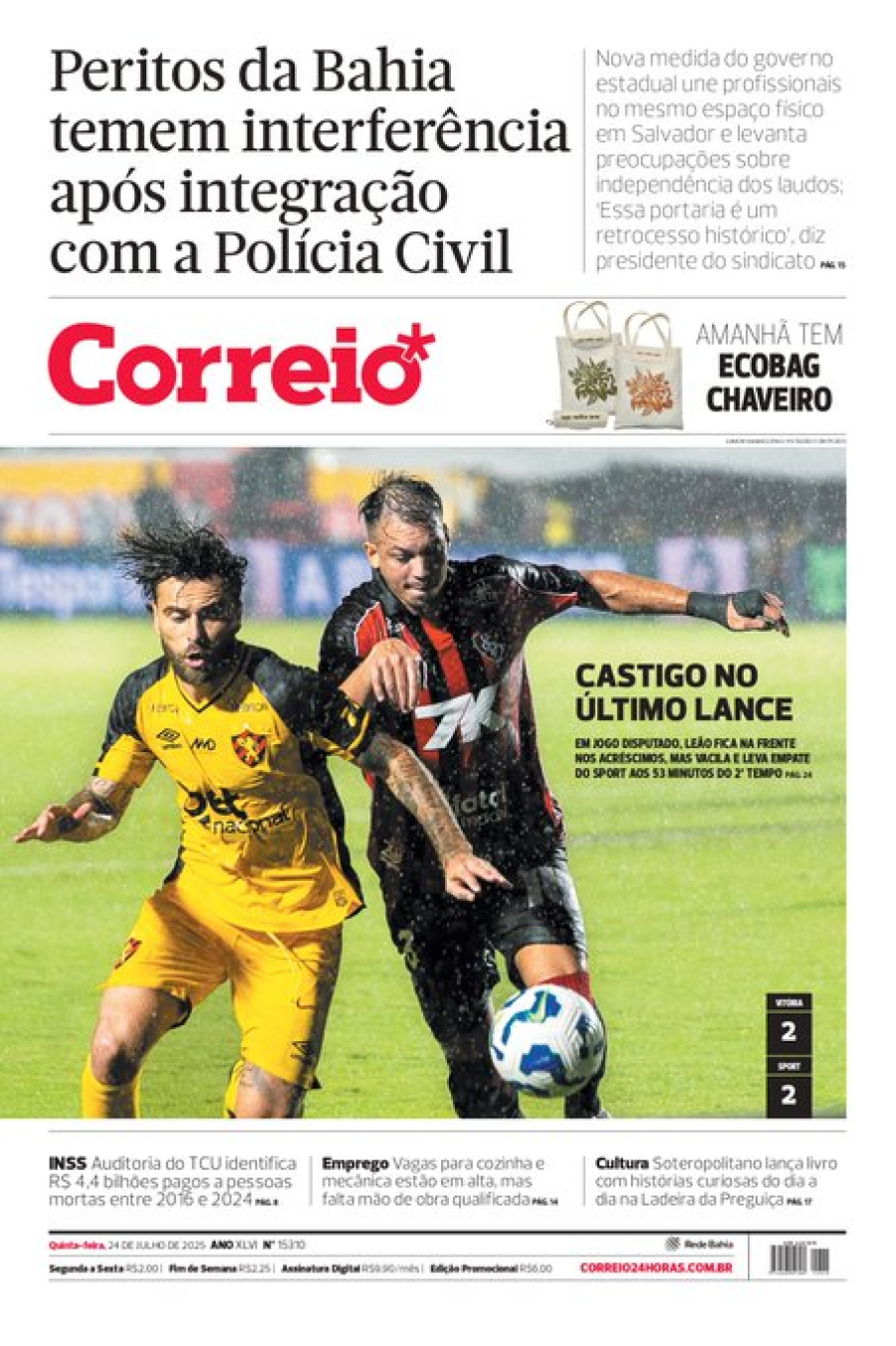 Veja como a imprensa baiana reagiu ao empate entre Vitória x Sport