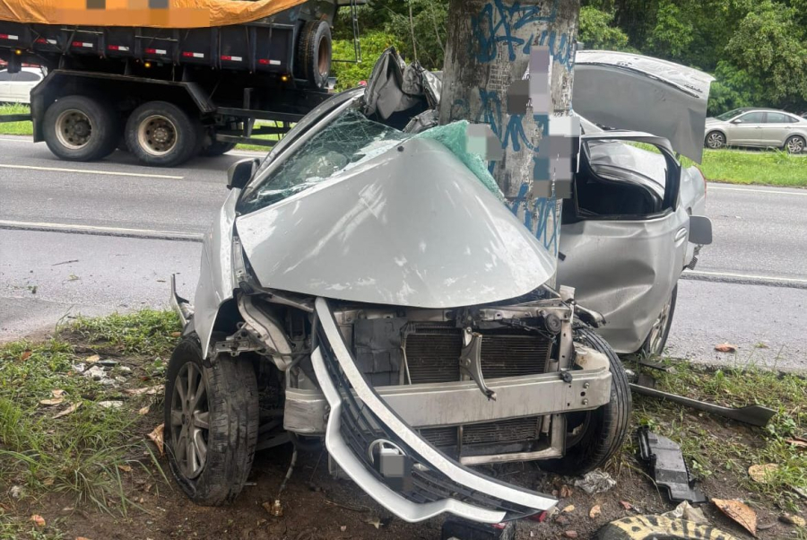 Motorista morre após carro bater em poste na BR-101 no Recife