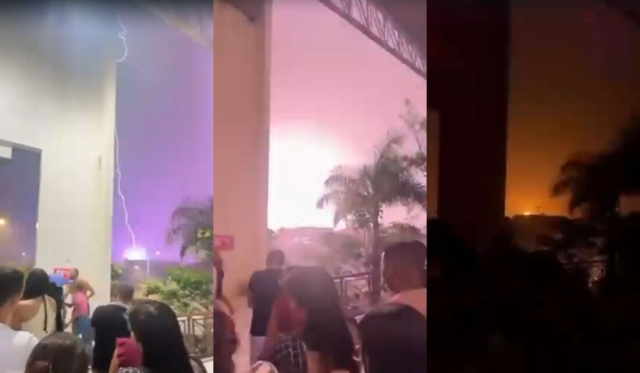 Vídeo mostra raio atingindo subestação em Belo Jardim