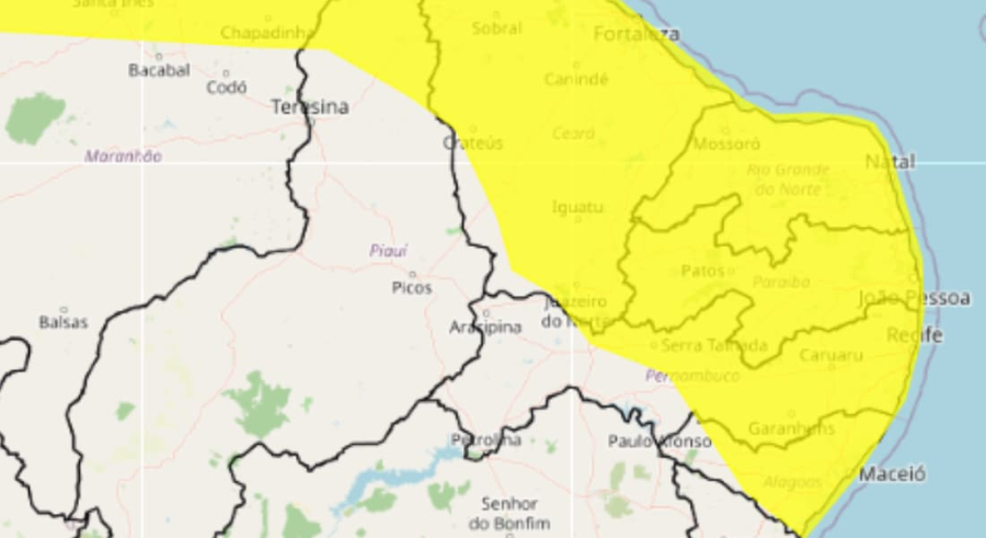 Inmet e Apac emitem aviso de chuvas intensas para TODO o estado de Pernambuco; veja cidades afetadas