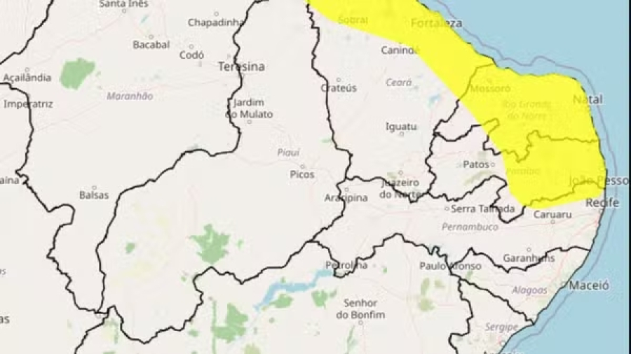 Ventos de até 60 km/h colocam 23 cidades de PE em alerta; veja lista