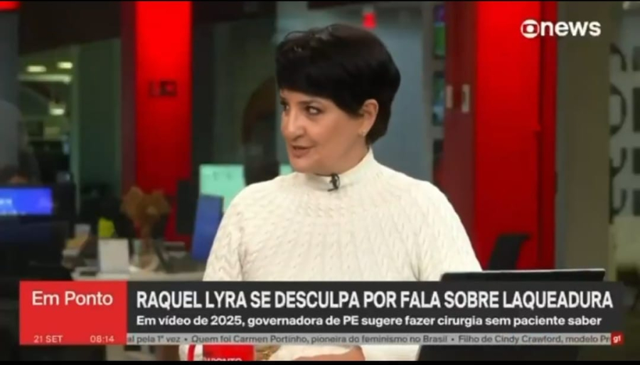 Jornalista da GloboNews critica fala de Raquel Lyra sobre laqueadura