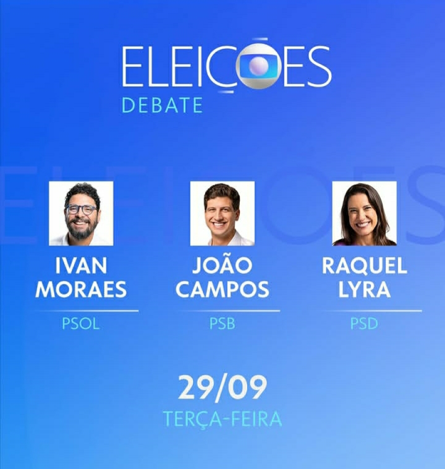 Que horas começa o debate na Globo em PE? Veja horário, candidatos e como assistir ao vivo